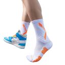 Meias desportivas antiderrapantes unisex confortáveis respiráveis elásticas até meio da panturrilha corrida futebol treino 2