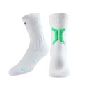 Meias desportivas antideslizantes unisex respiráveis elásticas até meio da panturrilha corrida futebol treino 7