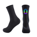 Meias desportivas pretas unisex profissionais EU 39-46 reflexivas para ciclismo ao ar livre em nylon respirável altas até aos joelhos 4