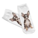 Meias femininas com estampagem 3D de cachorrinhos 1