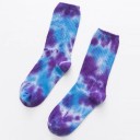 Meias tie-dye para skateboard para homens e mulheres Feitas de algodão com canelado Comprimento acima do tornozelo Tamanho universal 2