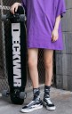 Meias tie-dye para skateboard para homens e mulheres Feitas de algodão com canelado Comprimento acima do tornozelo Tamanho universal 10