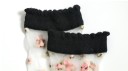 Meias transparentes femininas com flores 3