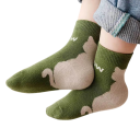 Meias unisex para crianças 5 pares Meias coloridas com padrão de gatos Poliéster elastano Meias elásticas e confortáveis para crianças para uso diário 3