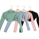 Meisjes ballet bolero met lange mouwen en korte snit, elastische viscose en elastaan, danstrui voor ballet en warming-up 8