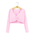 Meisjes dans top met lange mouwen katoen elastaan elastisch kleding voor ballet gymnastiek en dans training 9