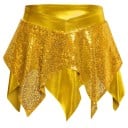 Meisjes dansrok met onregelmatige puntige zoom, glinsterende mini rok met elastische V-vormige taille voor jazz en moderne choreografie 7