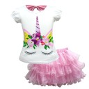 Meisjes eenhoorn t-shirt en rok L1235 2