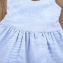Meisjes gestreepte jurk met kant - Blauw-wit 7