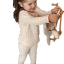 Meisjes kinder set T-shirt met lange mouwen en broek Beige kleur Kersenprint O-hals Katoenen set 2