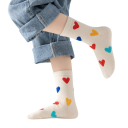 Meisjes kinder sokken 3 paar Effen sokken met hartjesprint Katoen polyester elastaan Zachte comfortabele sokken voor meisjes 2