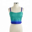 Meisjes kostuum zeemeermin Dvoudelig set Top met schubben en rok met vin Polyester en gaas Blauw en groen Voor carnaval en feest 3