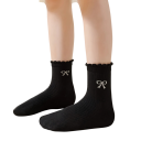 Meisjes sokken 3 paar Willekeurige kleuren sokken met strikmotief Polyester elastaan Elastische comfortabele sokken voor kinderen 3