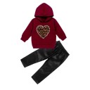 Meisjes sweatshirt en leren broek L1549 1