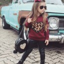 Meisjes sweatshirt en leren broek L1549 1