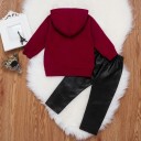 Meisjes sweatshirt en leren broek L1549 2