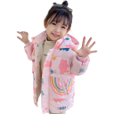 Meisjes winterjas met capuchon Ritssluiting en drukkers Zakjes Warme katoen-polyester jas met regenboogmotieven Heerlijke jas voor kinderen 5