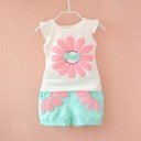 Meisjes zomerset met print - top en short 2