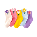 Meisjeskindersokken 5 paar Kleurige sokken met bloemenmotief Polyester elastaan Elastische comfortabele sokken voor kinderen 3