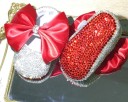 Meisjespantoffels met strass steentjes en strik 2