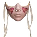 Mekanisk halvmask med mönster på kinderna Maskerad cosplaymask för karneval Halloween Olika färger Kostymrekvisita 4