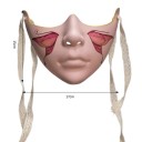Mekanisk halvmask med mönster på kinderna Maskerad cosplaymask för karneval Halloween Olika färger Kostymrekvisita 2