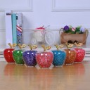 Mela di vetro decorativa con cristalli 1
