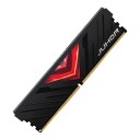 Memória RAM DDR4 16 GB 3200 MHz com temporização CL18 e XMP 2.0 em dissipador preto com motivo vermelho para PC de secretária com chipset Intel e AMD 2