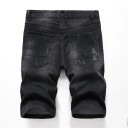 Men's Black Denim Shorts 4