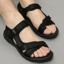 Men's Black Strappy Sandals 6