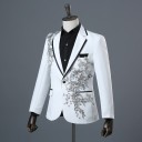 Men's Blazer with 3D Silver Flowers J2670 6