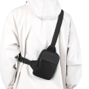 Men's Canvas Chest Bag 14x4x21 cm Sports Crossbody Bag Mini Phone Bag with Strap Fashion Fabric Handbag 3