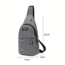 Men's Canvas Crossbody Bag 17x32x5 cm Waterproof Shoulder Bag for Sports Travel Hiking Camping 11