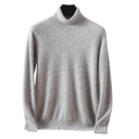 Men's Cashmere Sweater with Long Sleeves and Roll Neck Plush Plain Sweater Elegant Winter Clothing Warm Sweater Various Colours 11