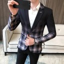 Men's Checked Blazer F404 5