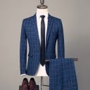 Men's Checked Suit F364 5