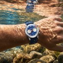 Men's Chronograph Watch with Tachymeter Luminous Indices BGW9 Waterproof 100 m Case 38 mm Stainless Steel 316L Rubber Strap FKM 10