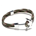 Men's Cord Bracelet with Anchor 5