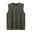 Men's Cotton Vest Plain Design O-Neck Comfortable Straight Cut Breathable Material For Sport and Leisure 7