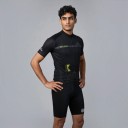 Men's Cycling Set Short Sleeve Jersey and Shorts with White Bib and Insert 90% Polyester and 10% Lycra Black and White 2