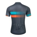 Men's Cycling Sports T-Shirt with Zip and 3 Rear Pockets for Cycling and Sport, Grey 2