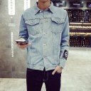Men's Denim Jacket with Prints A1490 4