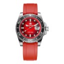 Men's Diving Watch with Date Rubber Strap Waterproof 200 m Ceramic Bezel Case 41 mm Stainless Steel 316L For Swimming and Diving 12