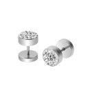 Men's Earrings - Dumbbell with Stones J1490 4