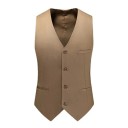 Men's Elegant Buttoned Waistcoat with Pockets and Breast Pocket Solid Colour Formal Waistcoat Various Colours Formal Style Polyester 9