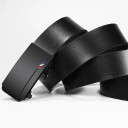 Men's Elegant PU Leather Belt with Automatic Metal Buckle Width 3.4 cm Adjustable Size Modern Accessory for Suits and Jeans 4
