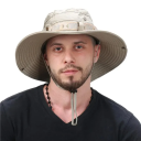 Men's Fishing Hat 55–60 cm With Chin Strap Protective Brim 9 cm Summer Sun Hat Outdoor Tourist Hat for Fishing 6