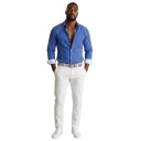 Men's Fitted Striped Shirt with Long Sleeves and Narrow Vertical Stripes and Classic Collar 1