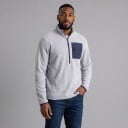 Men's Fleece Pullover with Half Zip and Stand-Up Collar with Chest Pocket and Structured Pattern 2