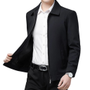 Men's Formal Jacket with Collar Elegant Spring Zip Jacket Stylish Jacket for Shirt Outer Jacket for Office Formal Look 1